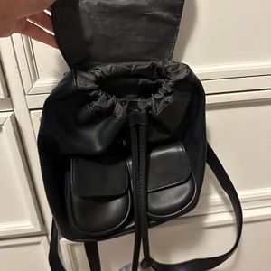 Black mini backpack purse